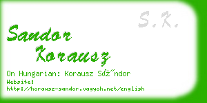 sandor korausz business card